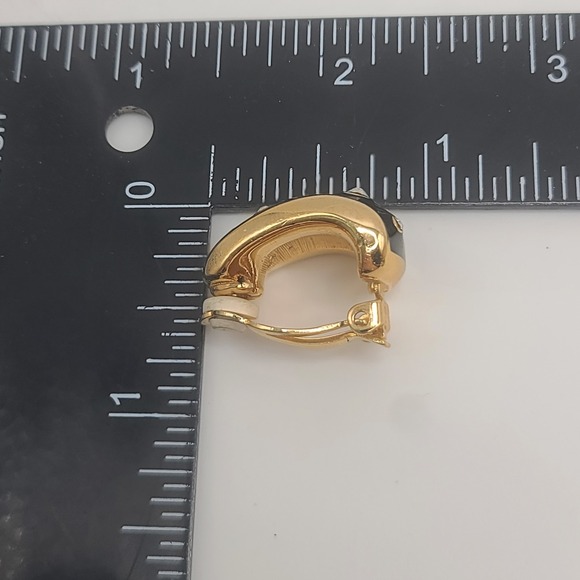 Vintage Swarovski Earrings Rhinestone Gold Tone Signed‎ Swan Clip Ons Heavy READ - Picture 6 of 9